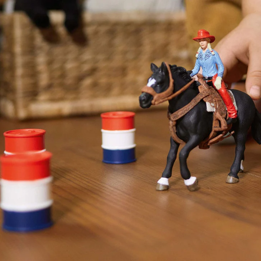 Schleich Cowgirl Barrel Racing Fun