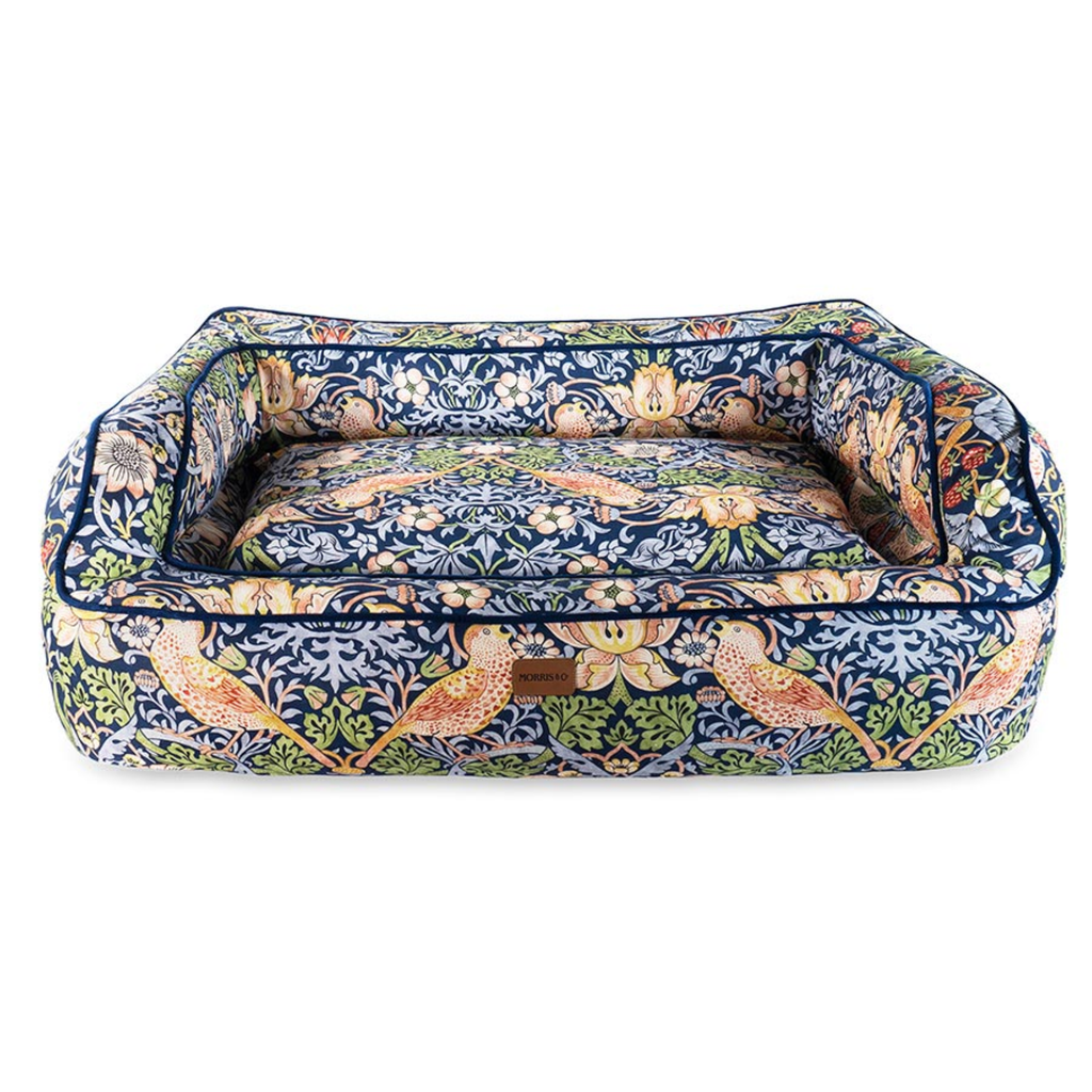 William Morris Strawberry Thief Print Pet Sofa - Dark Blue