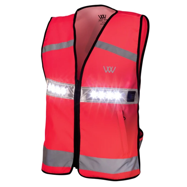 Woof Wear Junior LED Hi Vis Riding Vest - Hi Viz Pink