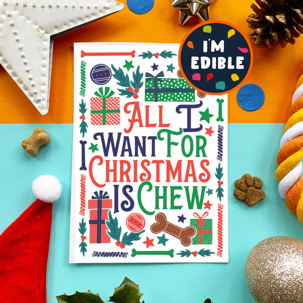 Scoff Paper All I Want for Christmas Edible Card