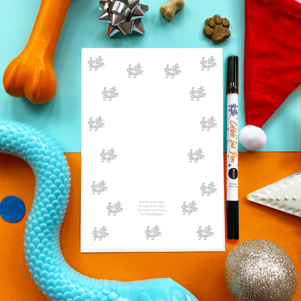 Scoff Paper Merry Christmas Chicken Flavoured Edible Card