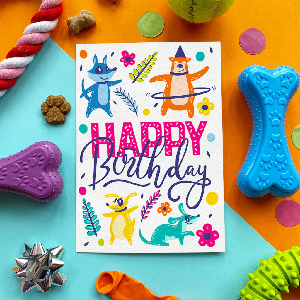 Scoff Paper Floral Happy Birthday Edible Card