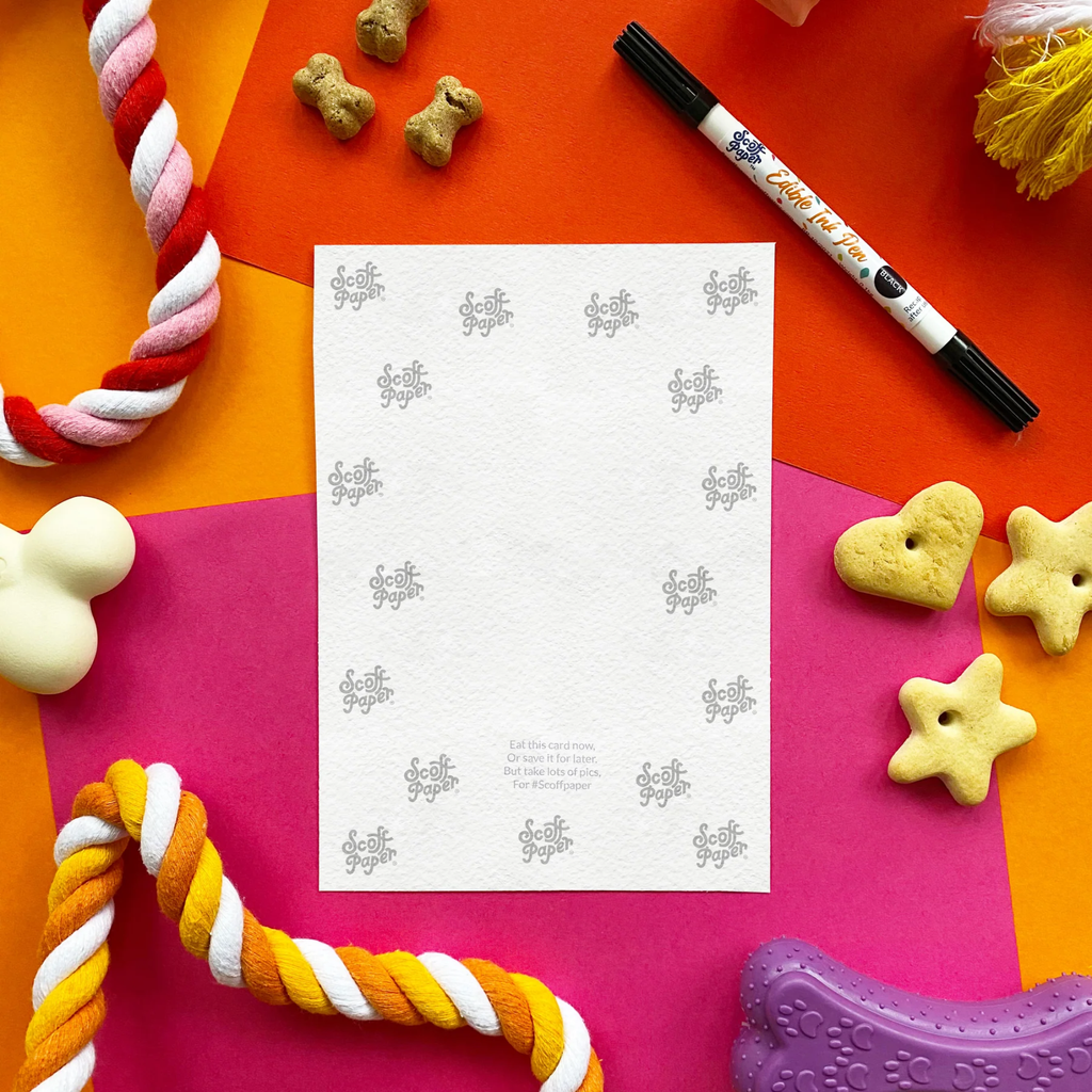 Scoff Paper Floral Happy Birthday Edible Card