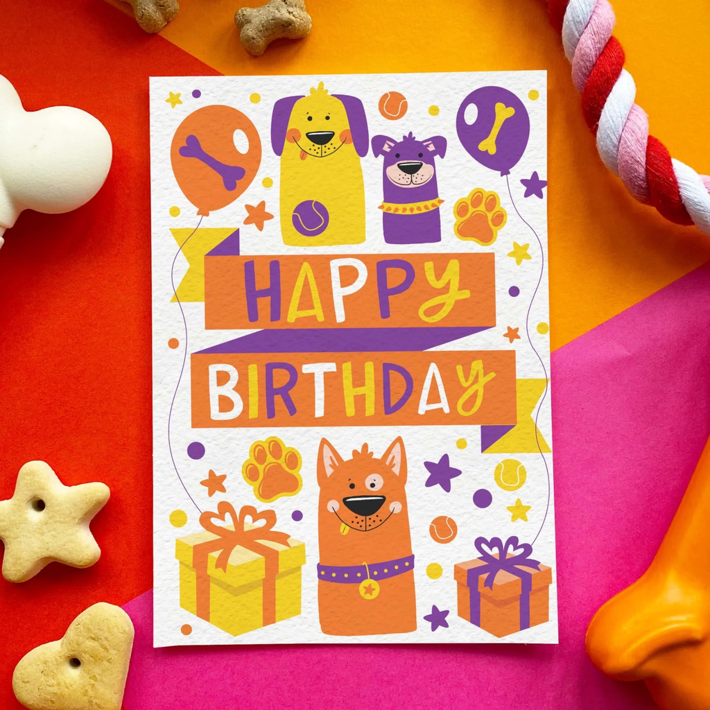 Scoff Paper Orange Happy Birthday Edible Card