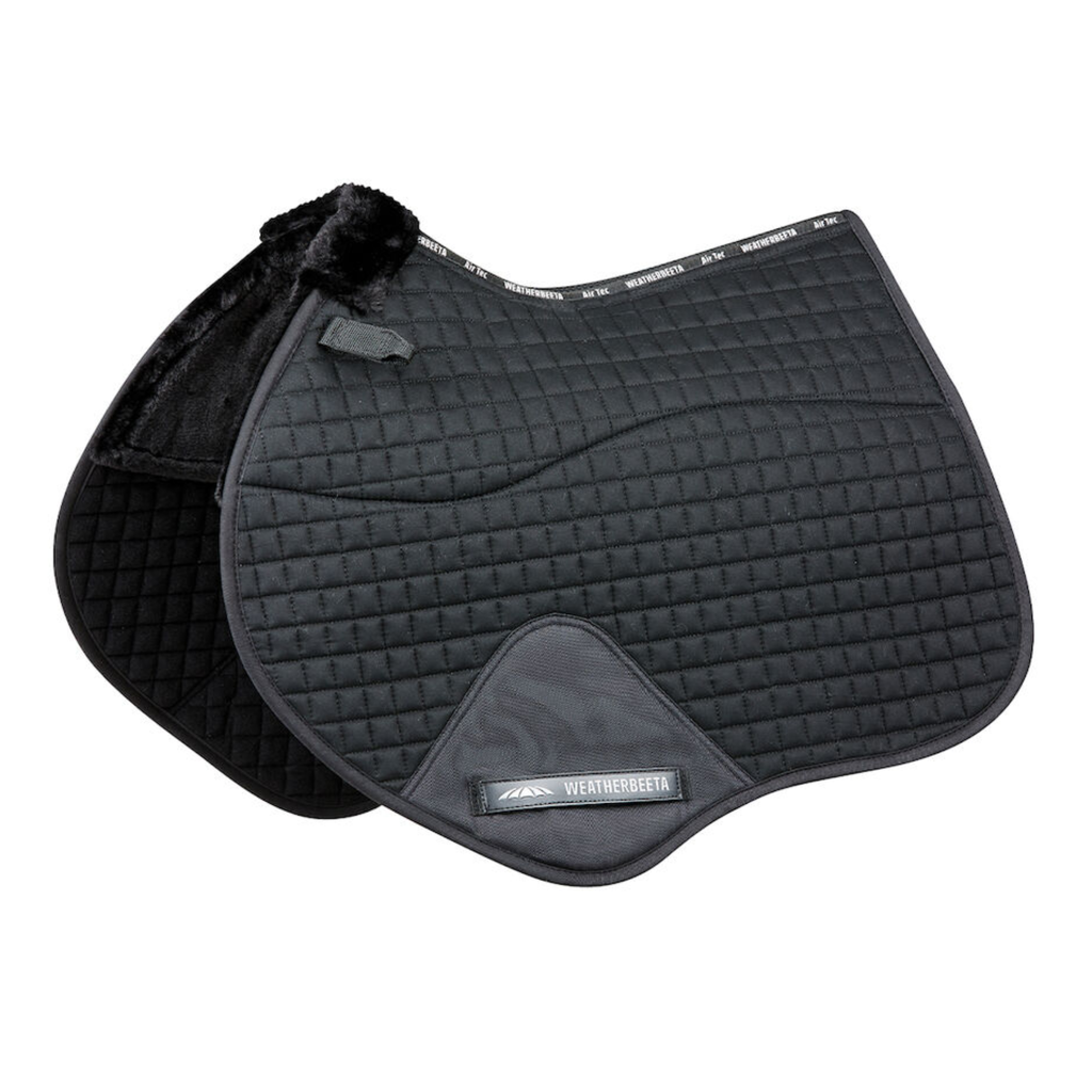 WeatherBeeta Prime Air-Tec Comfy Fleece Jump Shaped Saddle Pad - Black