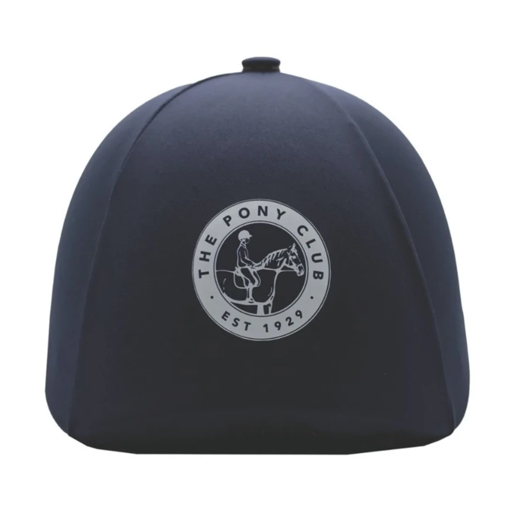 Official Junior Pony Club 2-In-1 Lycra Hat Silk - Navy