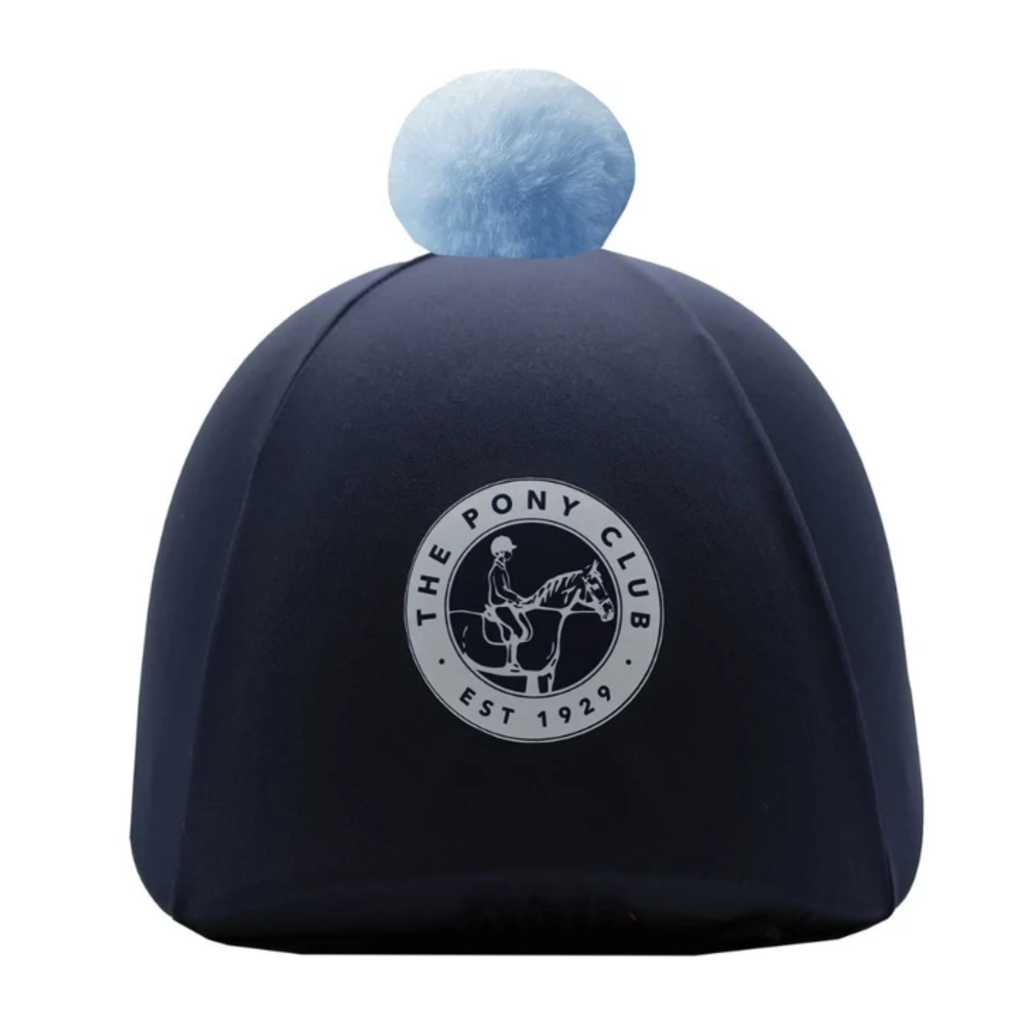 Official Junior Pony Club 2-In-1 Lycra Hat Silk - Navy