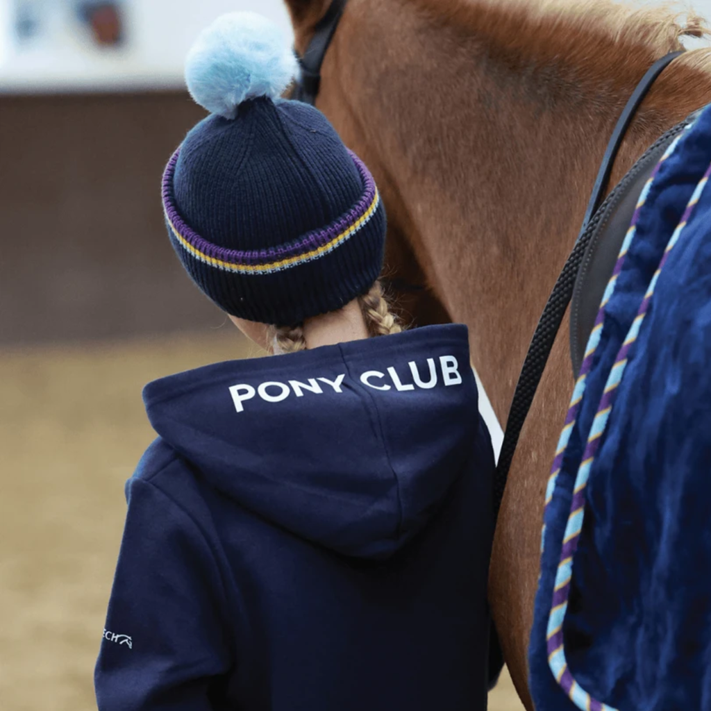 Official Junior Pony Club Recycled Knit Pom Hat - Navy