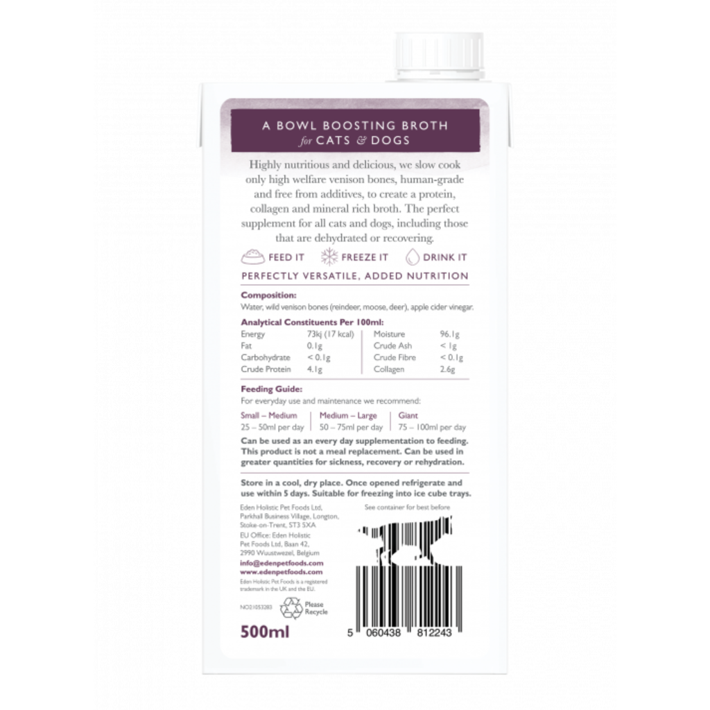 Eden Wild Venison Bone Broth - 500ml