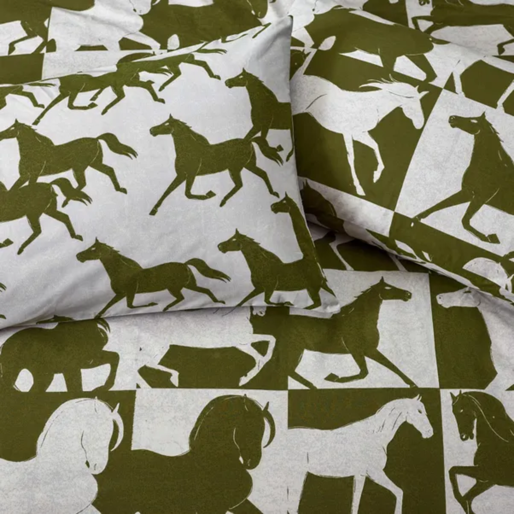 Furn Herve Reversible Duvet Set - Olive