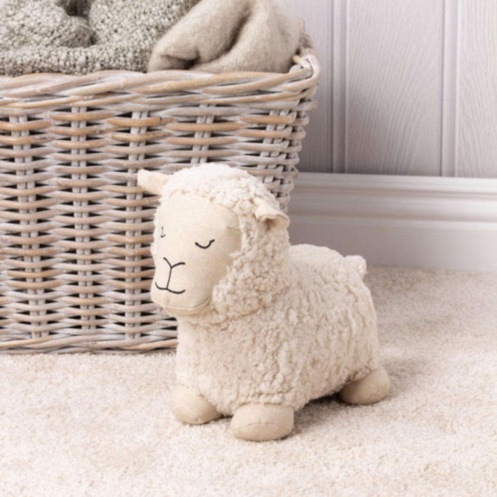 Sheep Shearling Fleece Door Stop - White