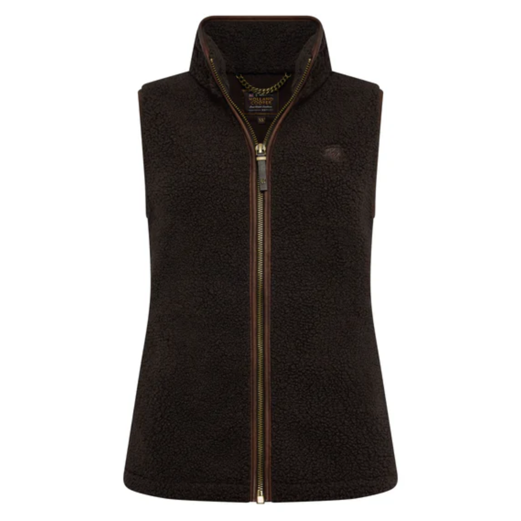 Holland Cooper Country Fleece Gilet - Chocolate Borg