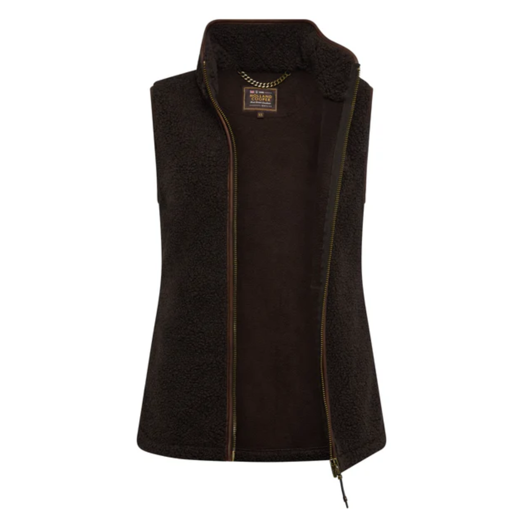Holland Cooper Country Fleece Gilet - Chocolate Borg