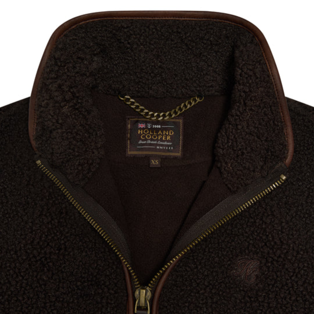 Holland Cooper Country Fleece Gilet - Chocolate Borg