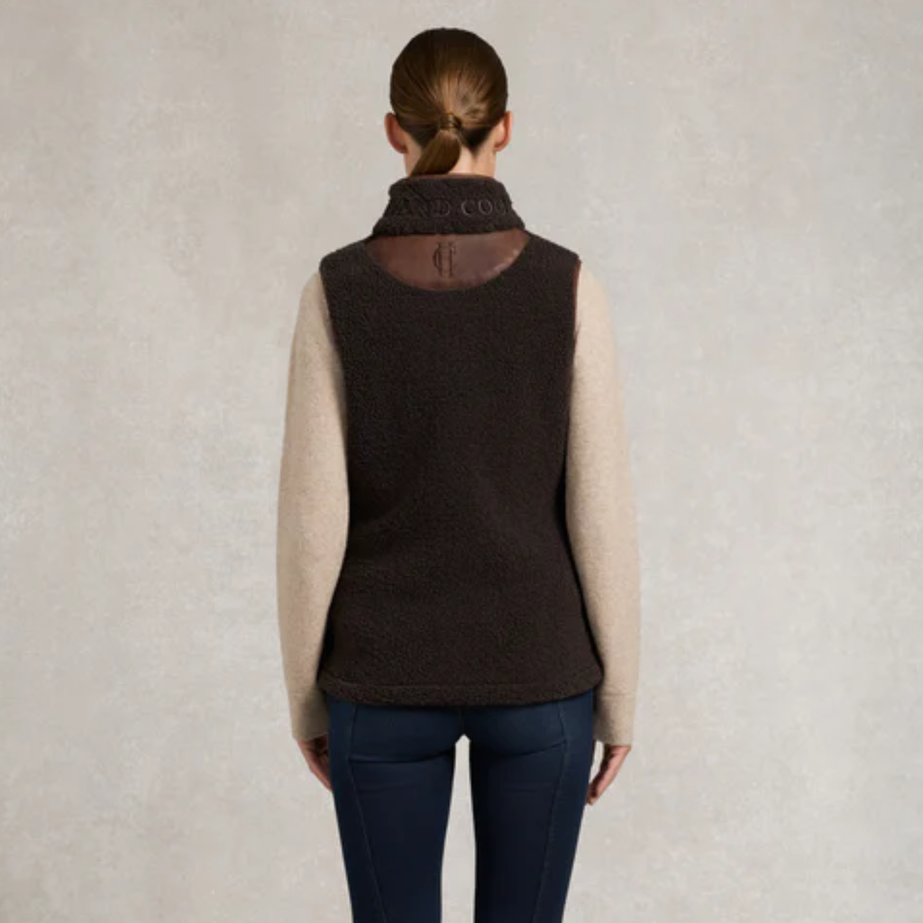 Holland Cooper Country Fleece Gilet - Chocolate Borg