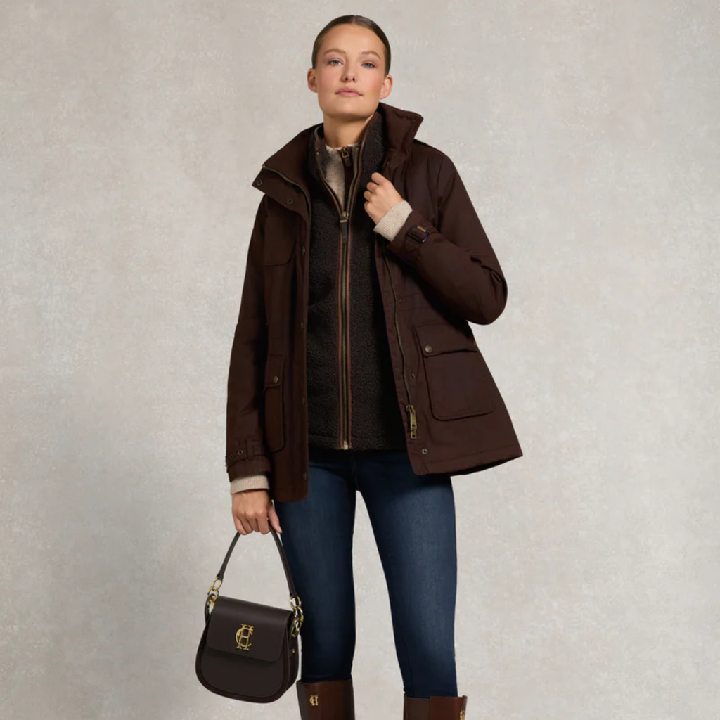 Holland Cooper Country Fleece Gilet - Chocolate Borg
