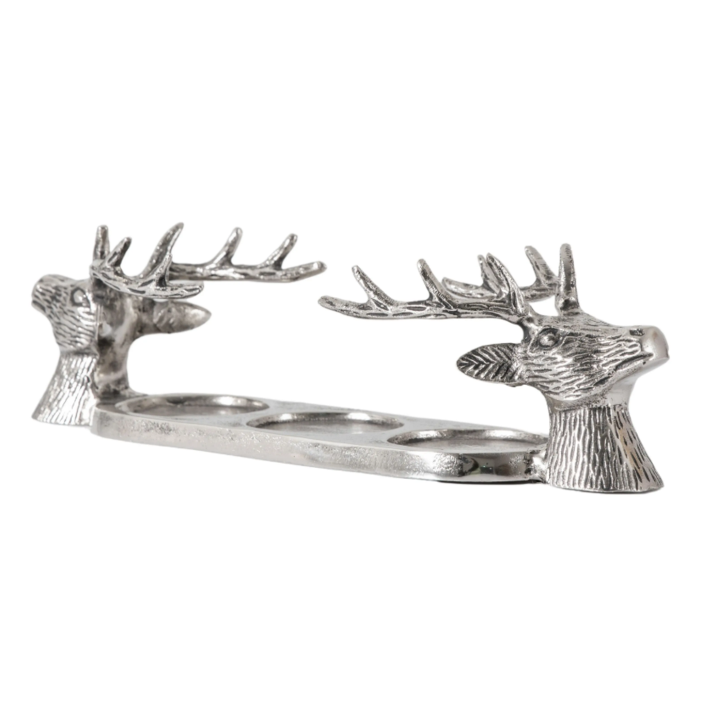 Gallery Direct Stag Candleholder - Aluminium