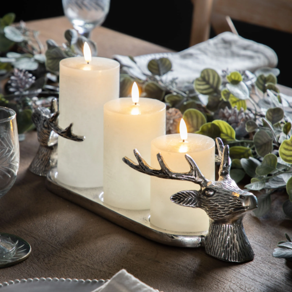 Gallery Direct Stag Candleholder - Aluminium