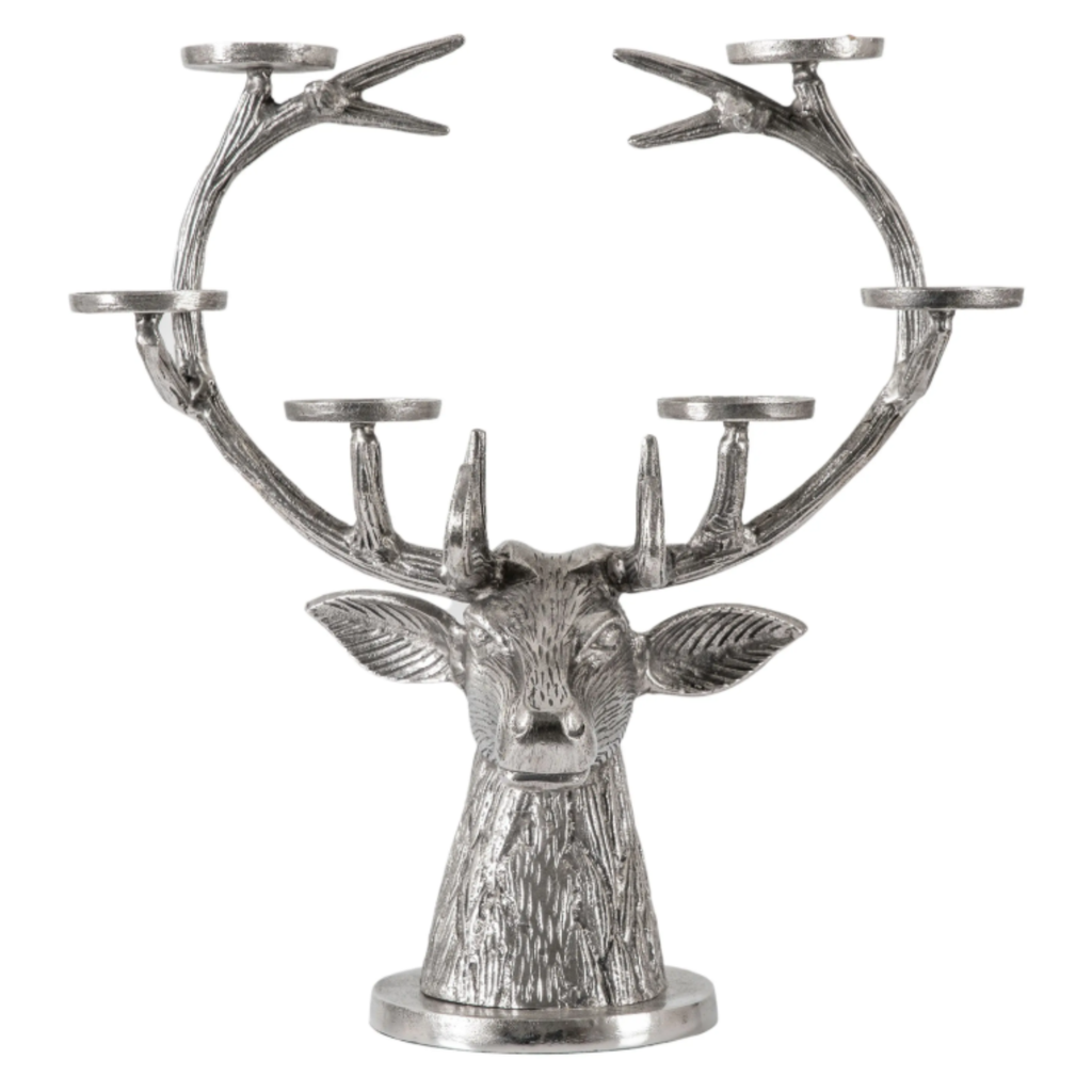 Gallery Direct Stag Candelabra - Aluminium