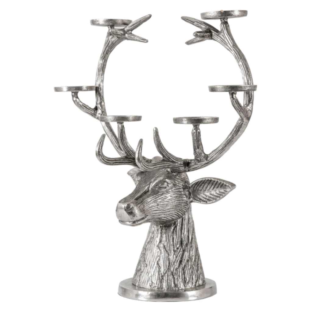 Gallery Direct Stag Candelabra - Aluminium