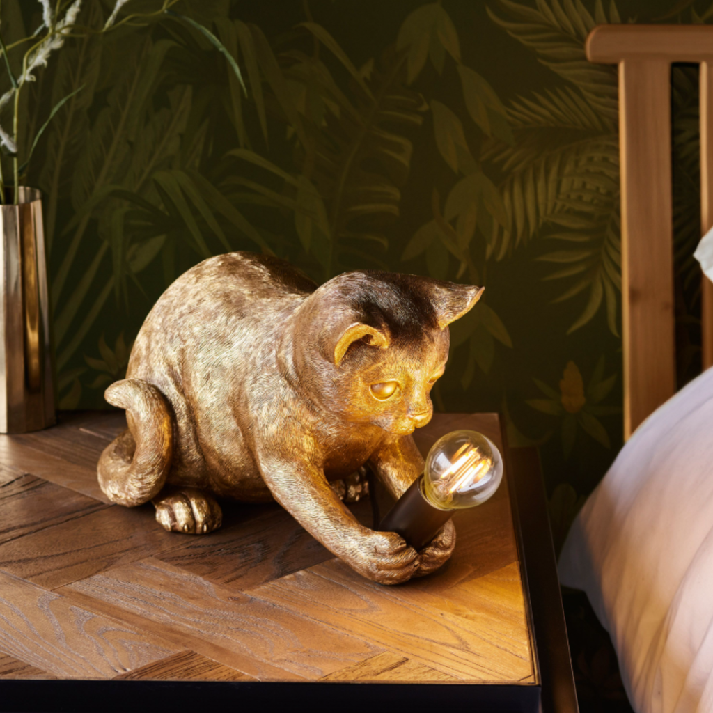 Gallery Direct Kitten Table Lamp - Vintage Gold