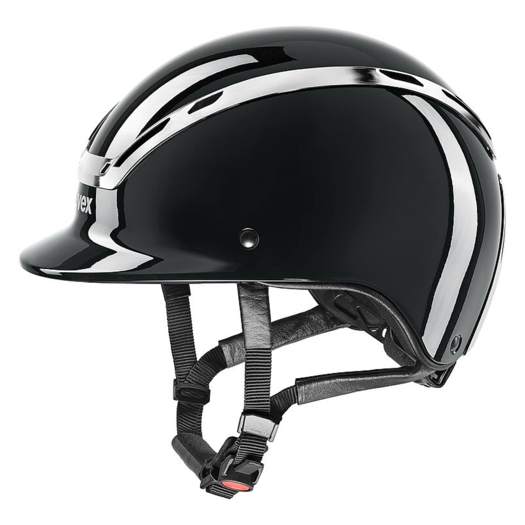 Uvex Exxeed Shiny Chrome Riding Helmet - Black
