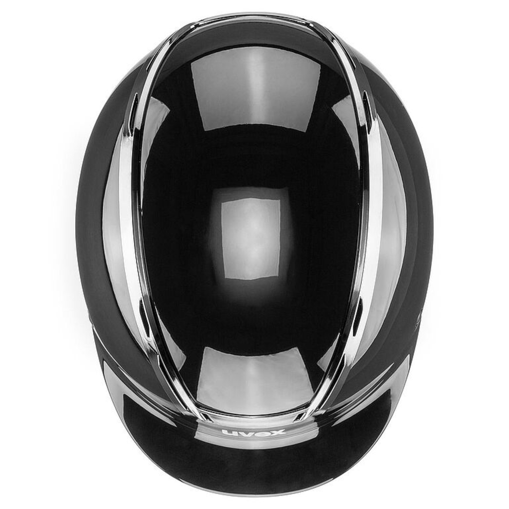 Uvex Exxeed Shiny Chrome Riding Helmet - Black