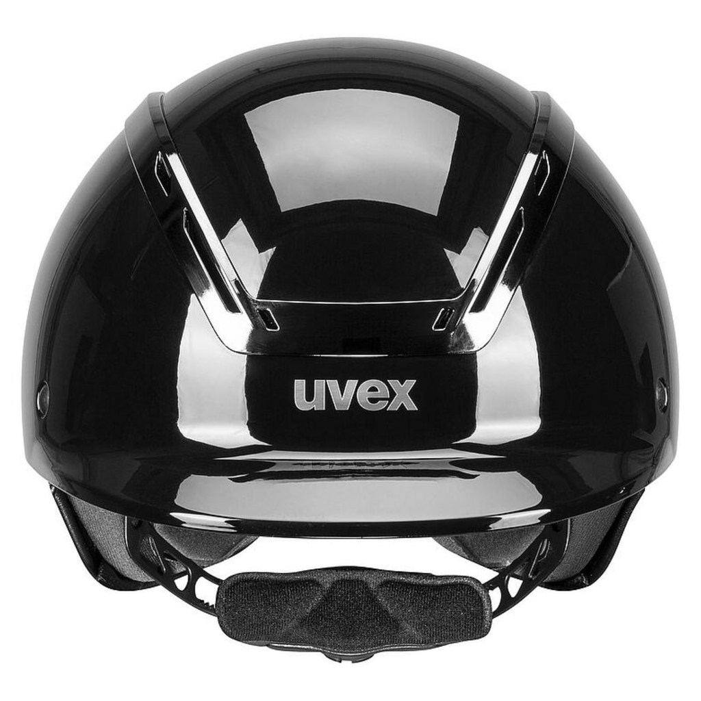 Uvex Exxeed Shiny Chrome Riding Helmet - Black