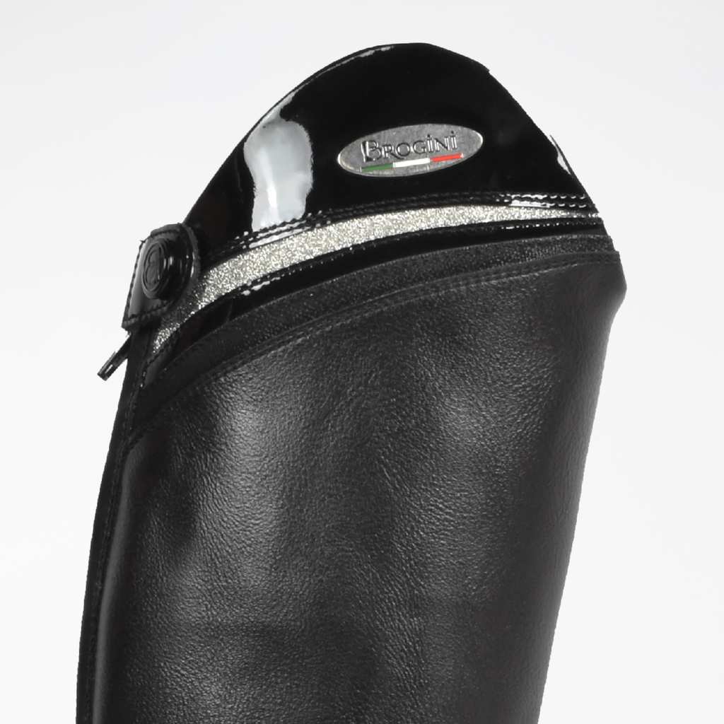 Brogini Como Piccino Childs Stretch Riding Boot - Patent Stripe