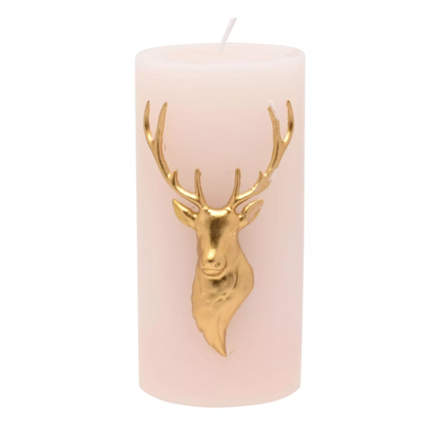 Blush Stag Tall Pillar Candle