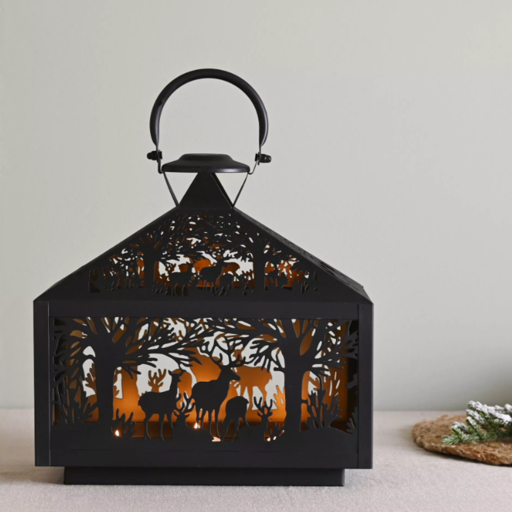 Stag Silhouette Lantern - Rectangular
