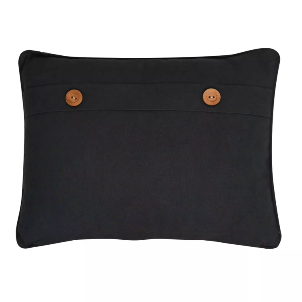 Meg Hawkins Oblong Cushion with Wooden Buttons  - Stag