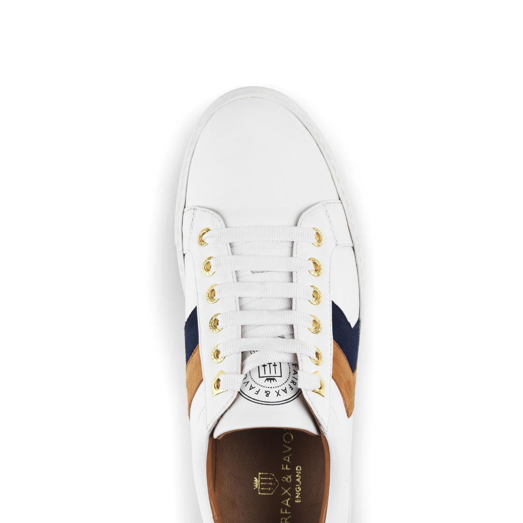 Fairfax and Favor Alexandra Trainer - White/Tan/Navy