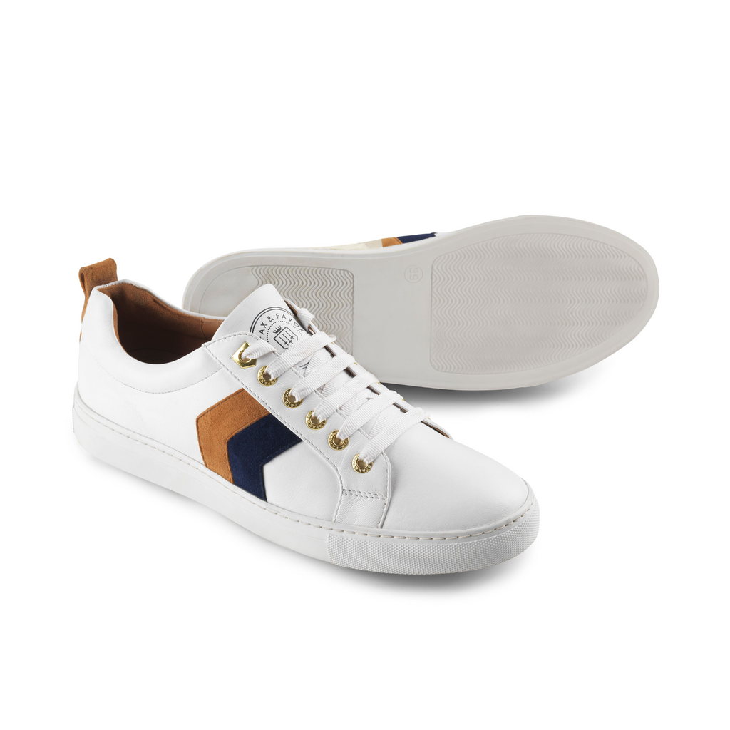 Fairfax and Favor Alexandra Trainer - White/Tan/Navy
