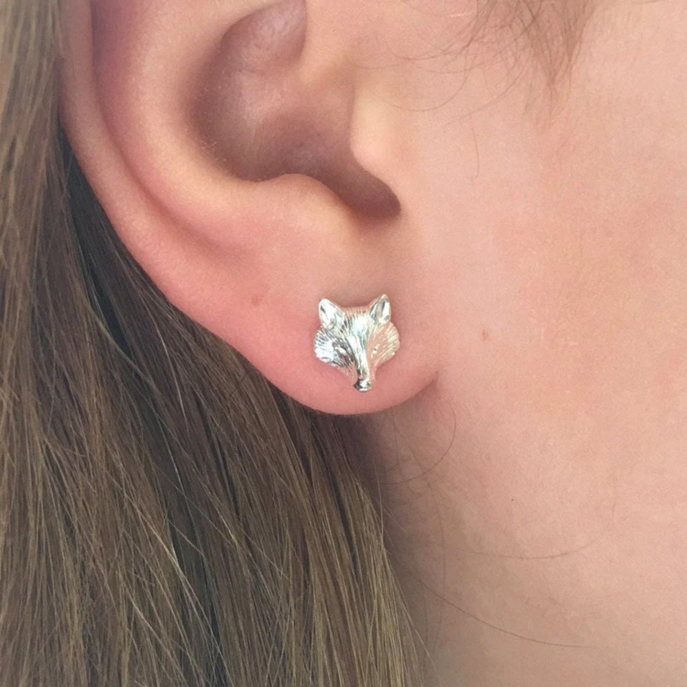 Reeves and Reeves Fox Mask Stud Earrings