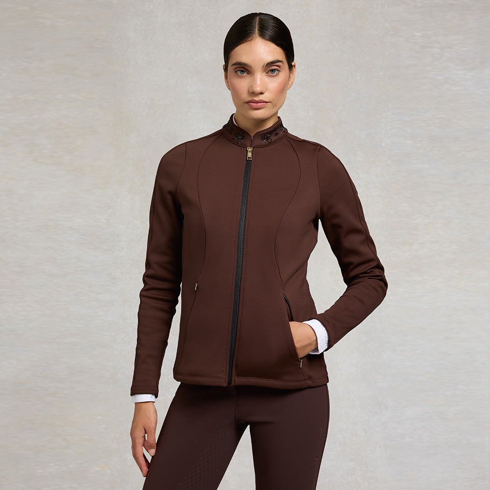 Holland Cooper Crystal Zip Jacket - Walnut