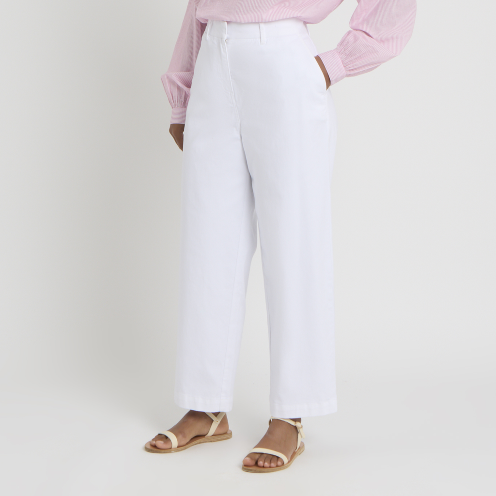 Joules Ladies Wide Leg Chinos - Cream