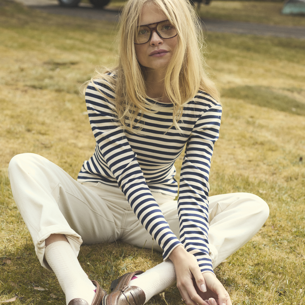 Joules Ladies Sophie T-Shirt - Navy Cream