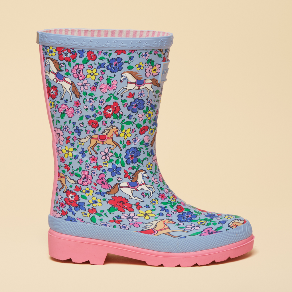 Joules Kids Welly Print - Blue Horse