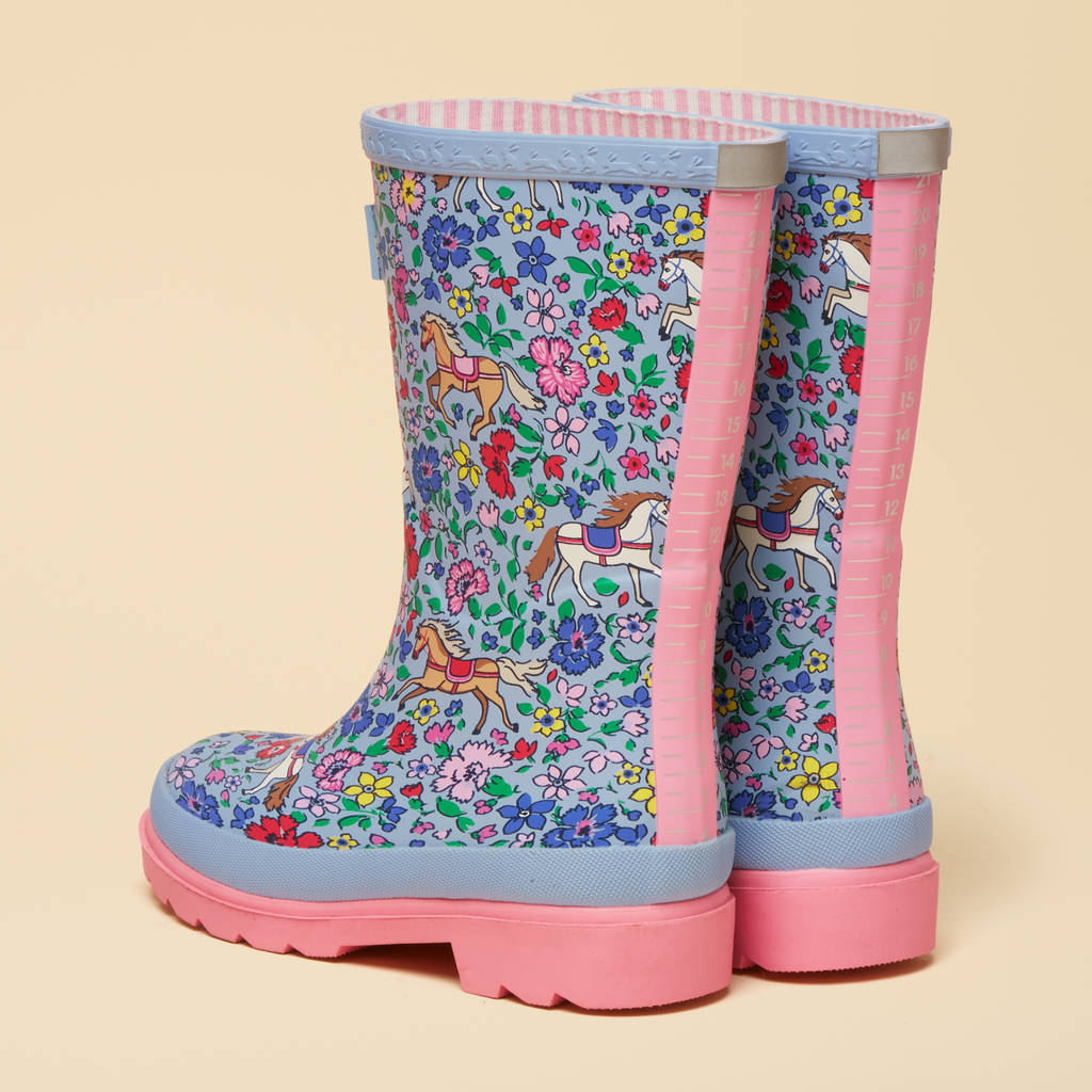 Joules Kids Welly Print - Blue Horse