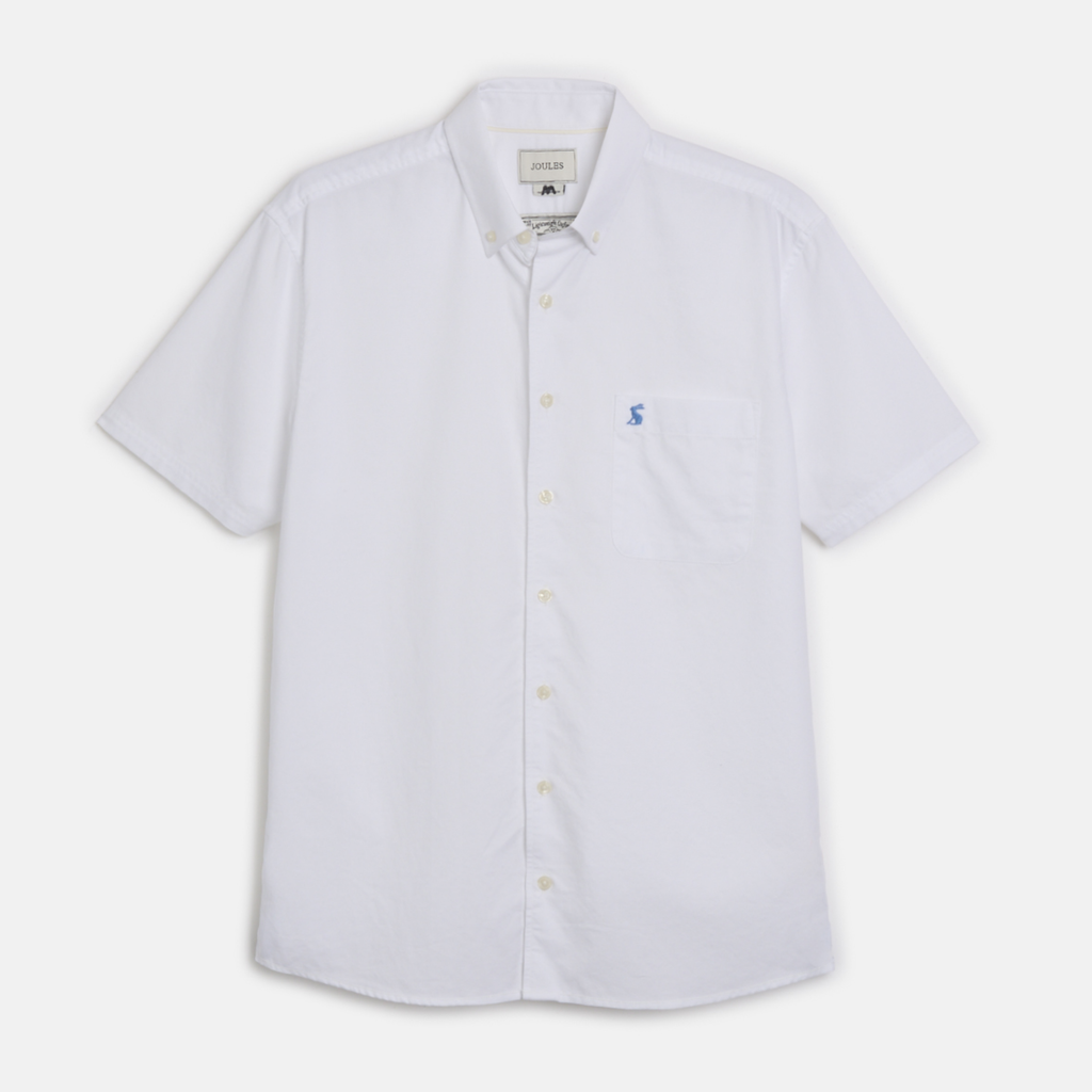Joules Mens Oxford Short Sleeved Shirt White