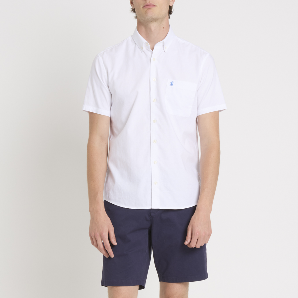 Joules Mens Oxford Short Sleeved Shirt White
