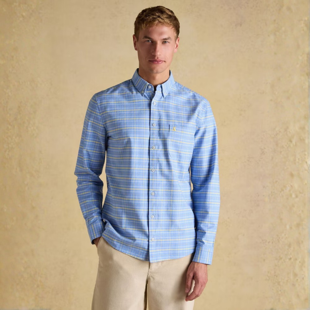 Joules Mens Oxford Classic Fit Shirt Blue Check