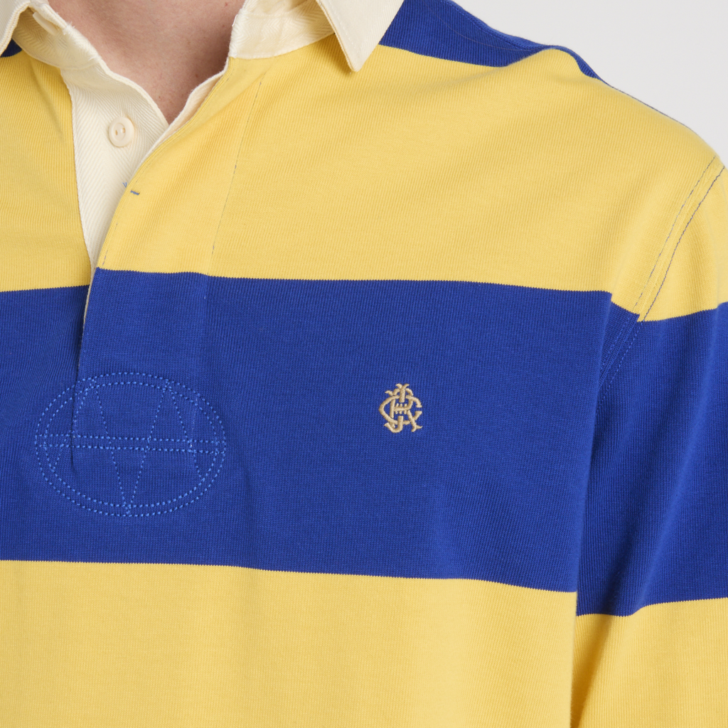 Joules Mens Rugby Club Shirt Yellow Blue