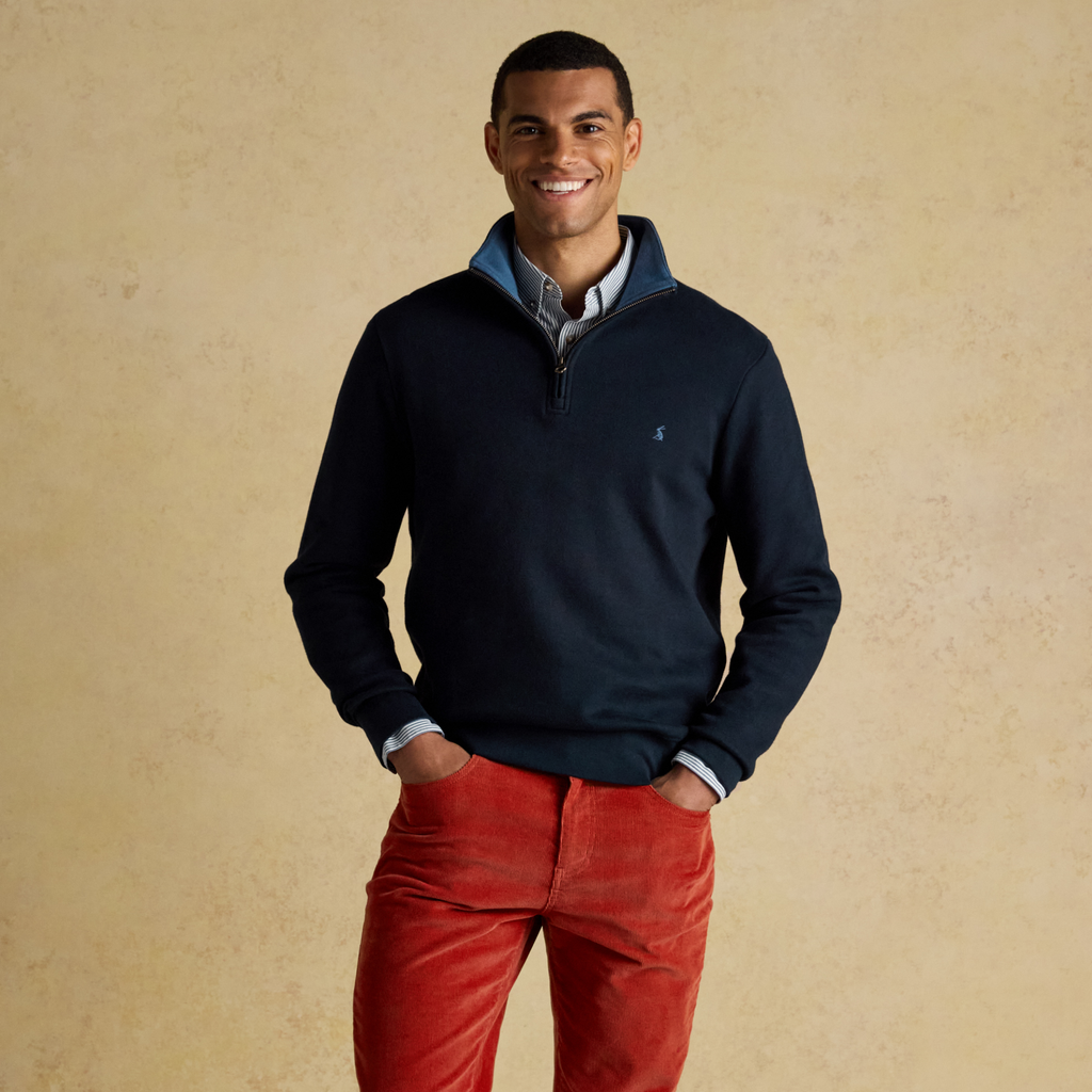 Joules Mens Alistair 1/4 Zip Navy