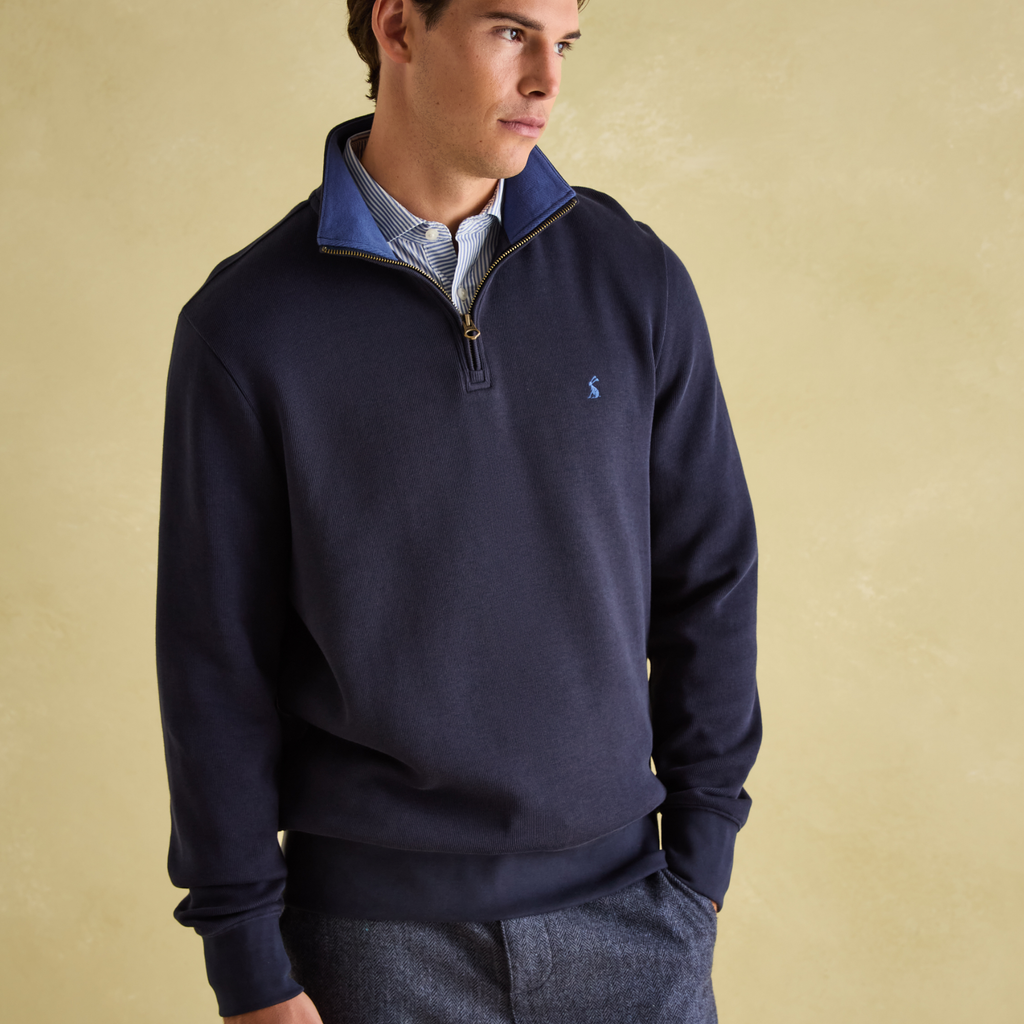 Joules Mens Alistair 1/4 Zip Navy
