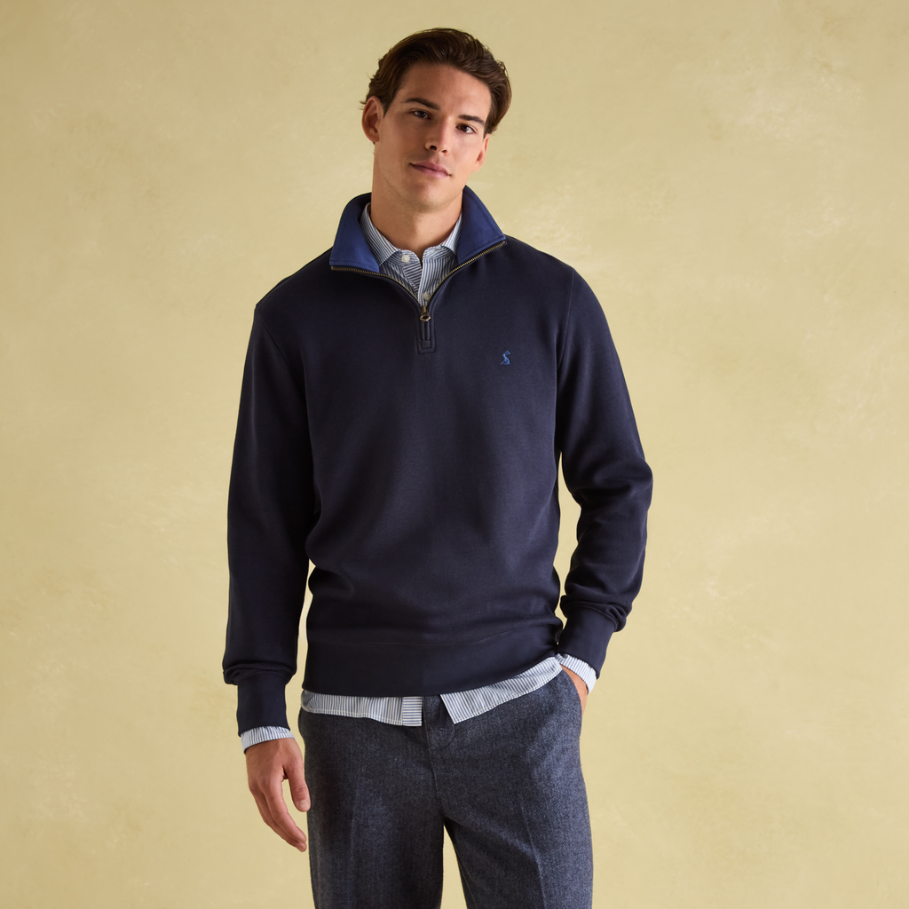 Joules Mens Alistair 1/4 Zip Navy