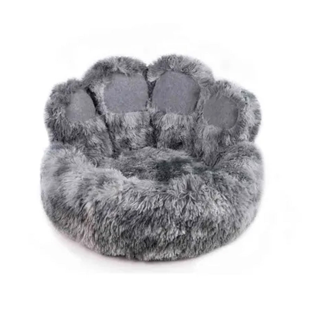 Snug and Cosy Anti-Anxiety Paw Donut Bed - Grey