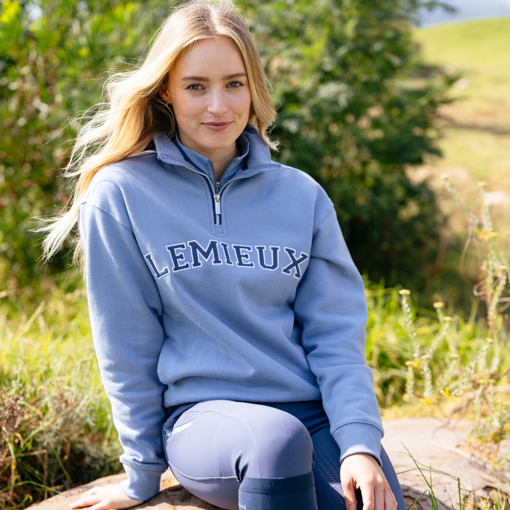 LeMieux Ladies Kelsie Quarter Neck Sweat - Powder Blue