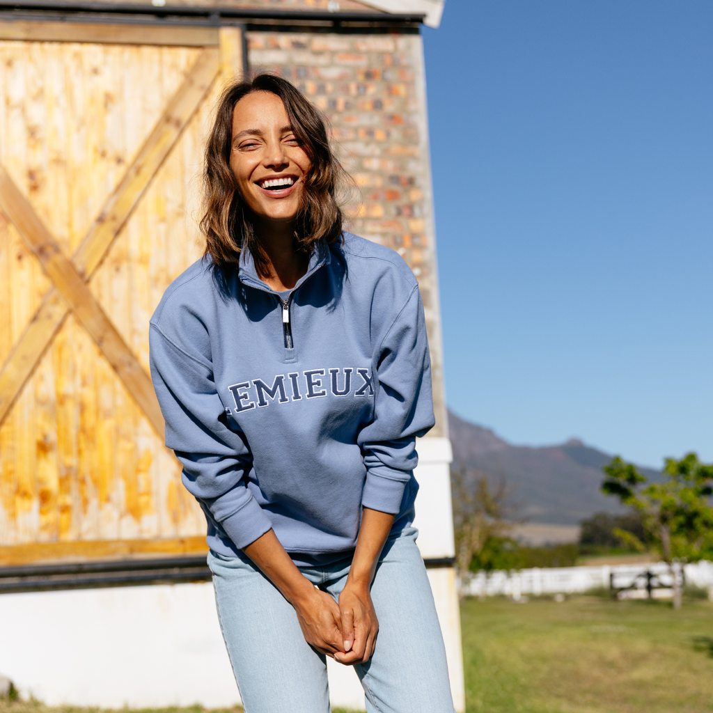 LeMieux Ladies Kelsie Quarter Neck Sweat - Powder Blue